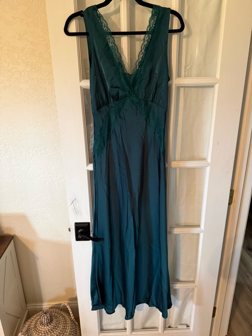 Teal Lace Trim Slip